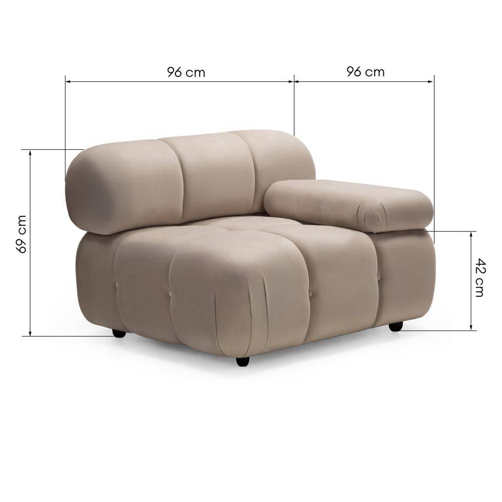 Modulo Grande URBANIQUE, beige chiaro, velluto