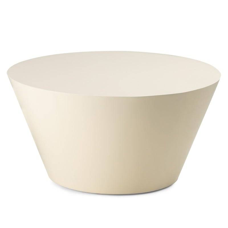 Tavolino ELISSA Ø60 cm, bianco crema, lucido
