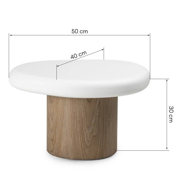Tavolino OBUO 50 cm Bianco Noce