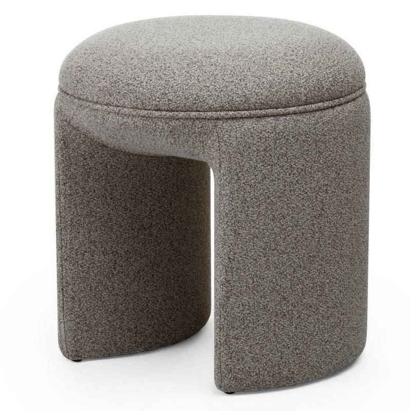 Pouf imbottito CAVE, forma arrotondata, marrone chiaro