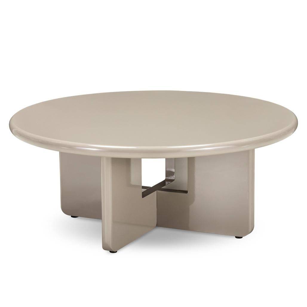Tavolino da Caffè LARNA 80 cm Beige Lucido