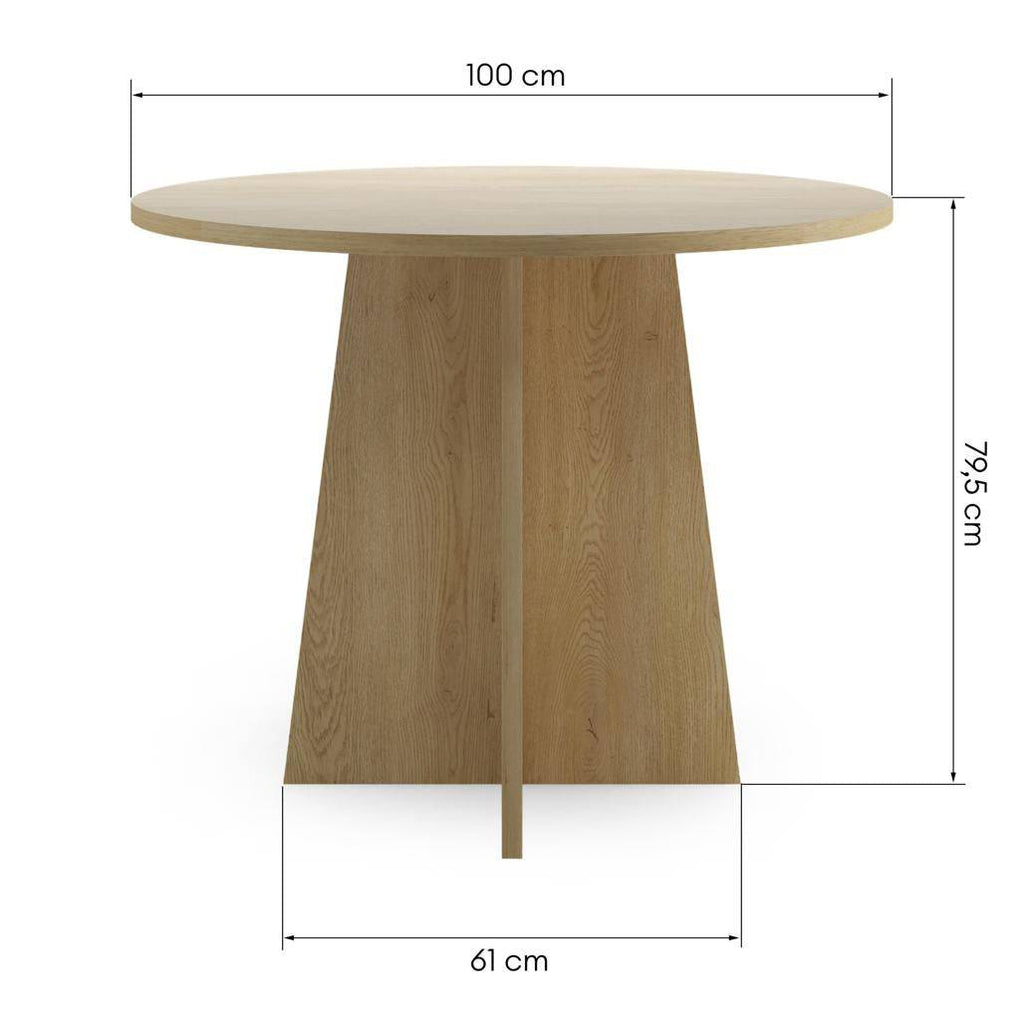 Tavolo da pranzo rotondo CRANE, 100 cm, rovere Cremona Torro