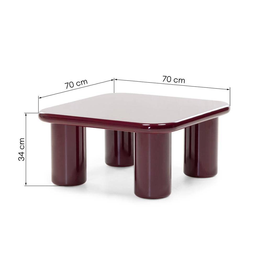 Tavolino da Caffè MURIEN 70 cm, Borgogna/Ciliegia