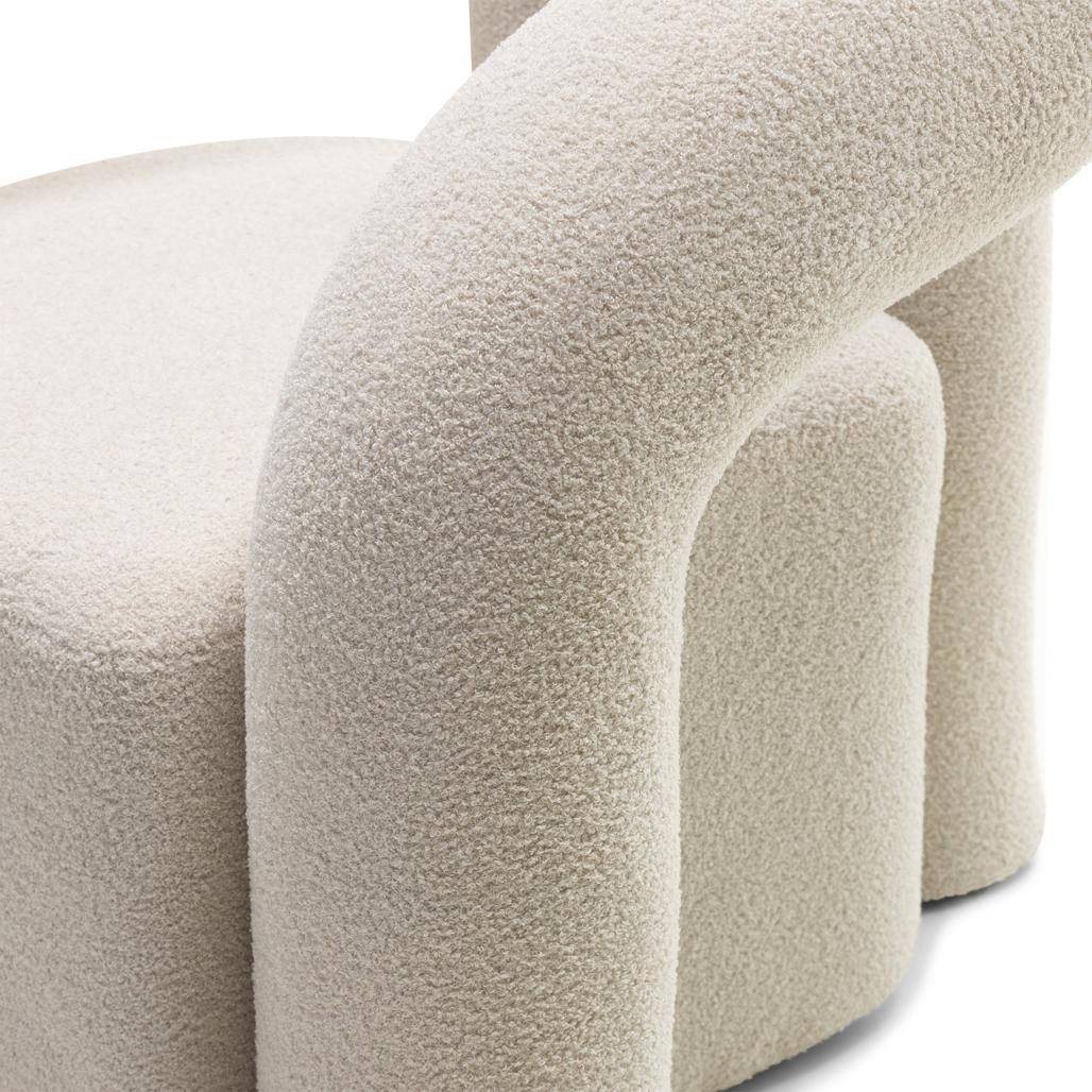 Poltrona imbottita SELLEL, beige chiaro, bouclé