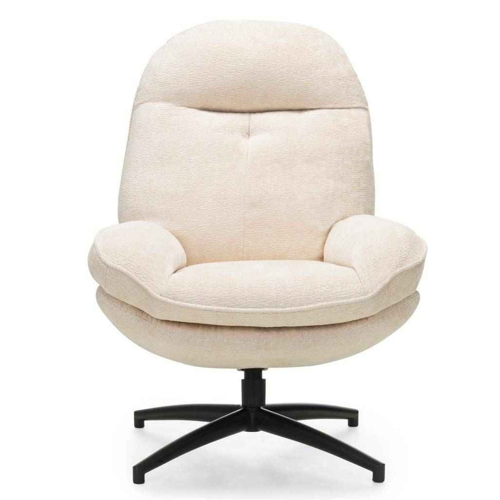 Poltrona girevole MERANO beige con poggiapiedi