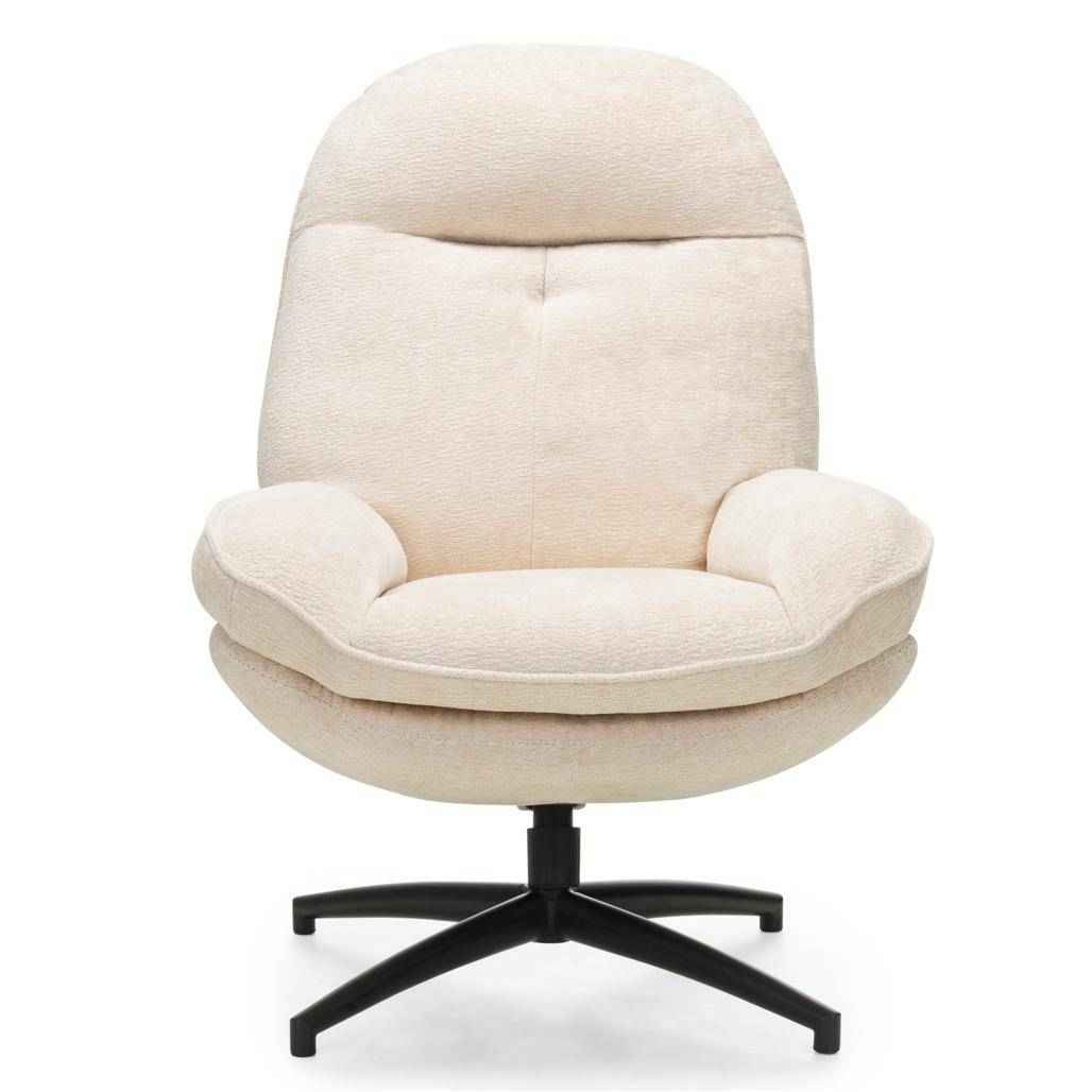 Poltrona girevole MERANO beige con poggiapiedi