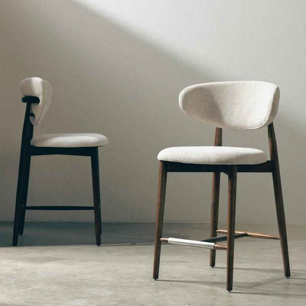 Sgabello da Bar MIRALI Beige e Marrone