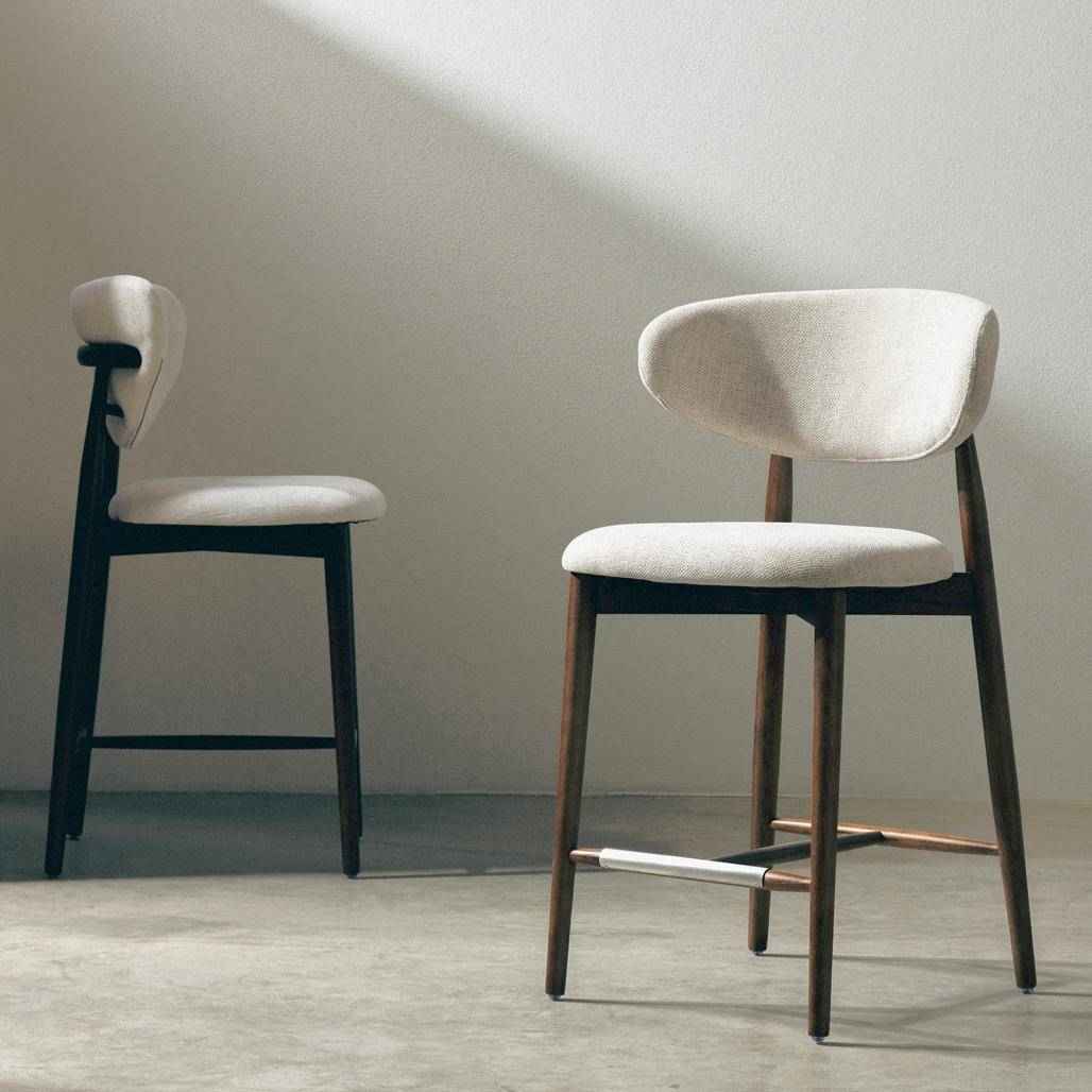 Sgabello da Bar MIRALI Beige e Marrone
