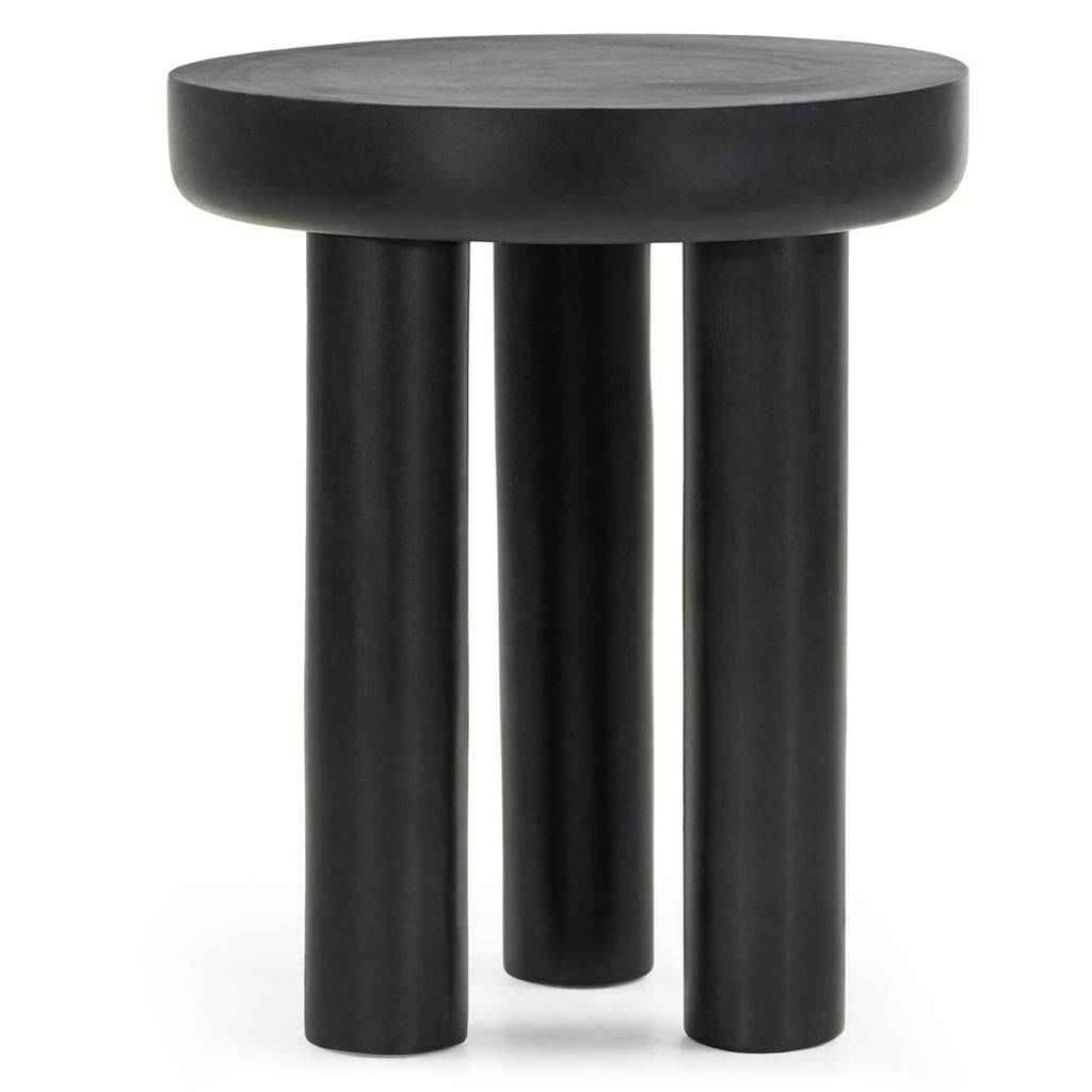 Tavolino laterale LUNGO 50 cm, rotondo, nero