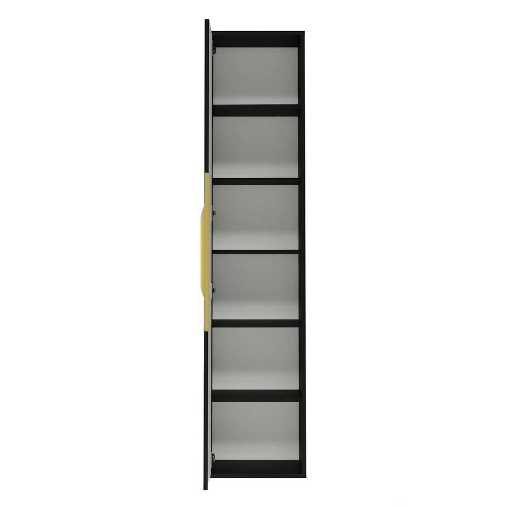 Mobile bagno ANVERS, rigato, maniglia oro, nero