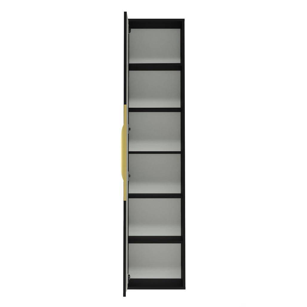 Mobile bagno ANVERS, rigato, maniglia oro, nero