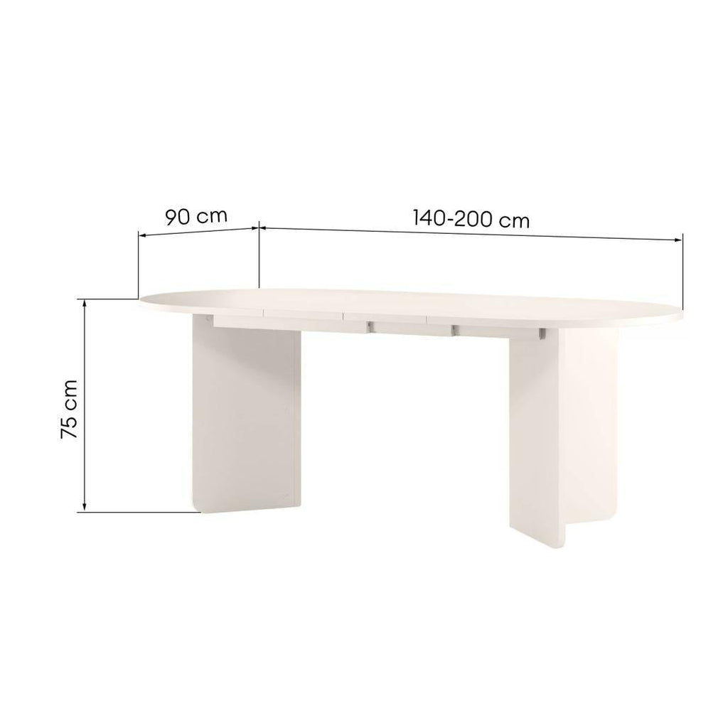 Tavolo estensibile MADERICK 140-200 cm, ovale, cashmere
