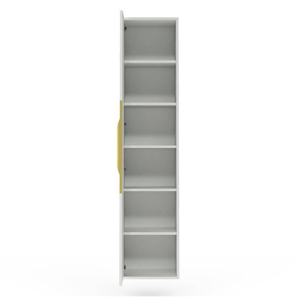 Mobile bagno ANVERS, rigato, maniglia oro, bianco