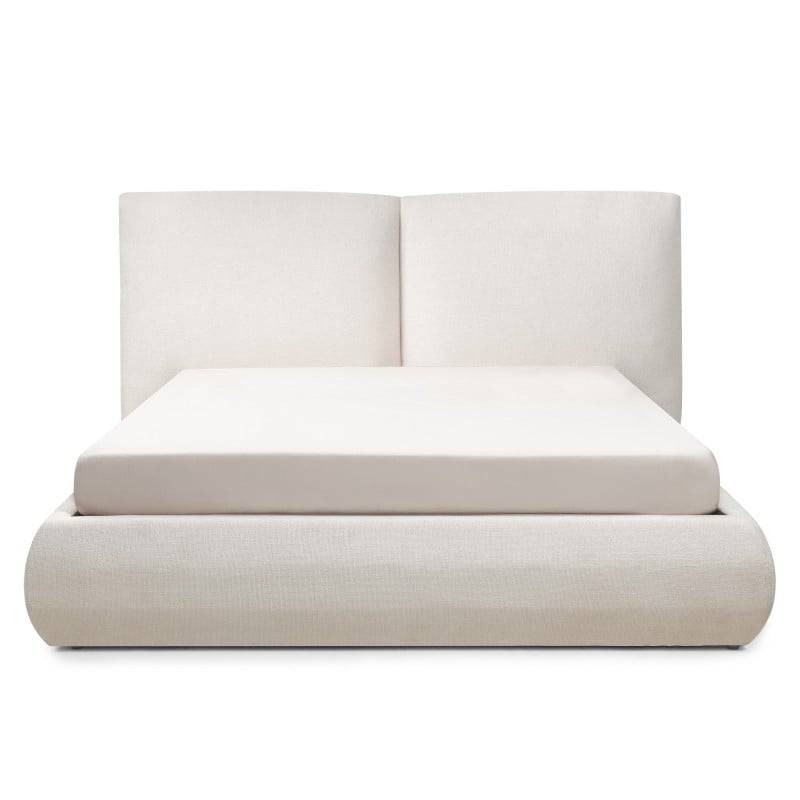 UNAR Letto imbottito 160x200 cm con contenitore beige