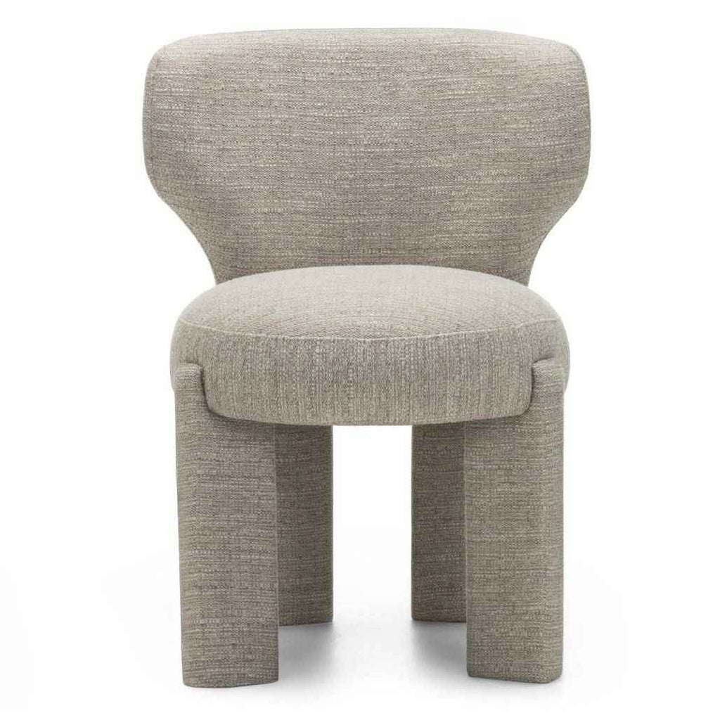 Sedia imbottita MALI beige, forme arrotondate
