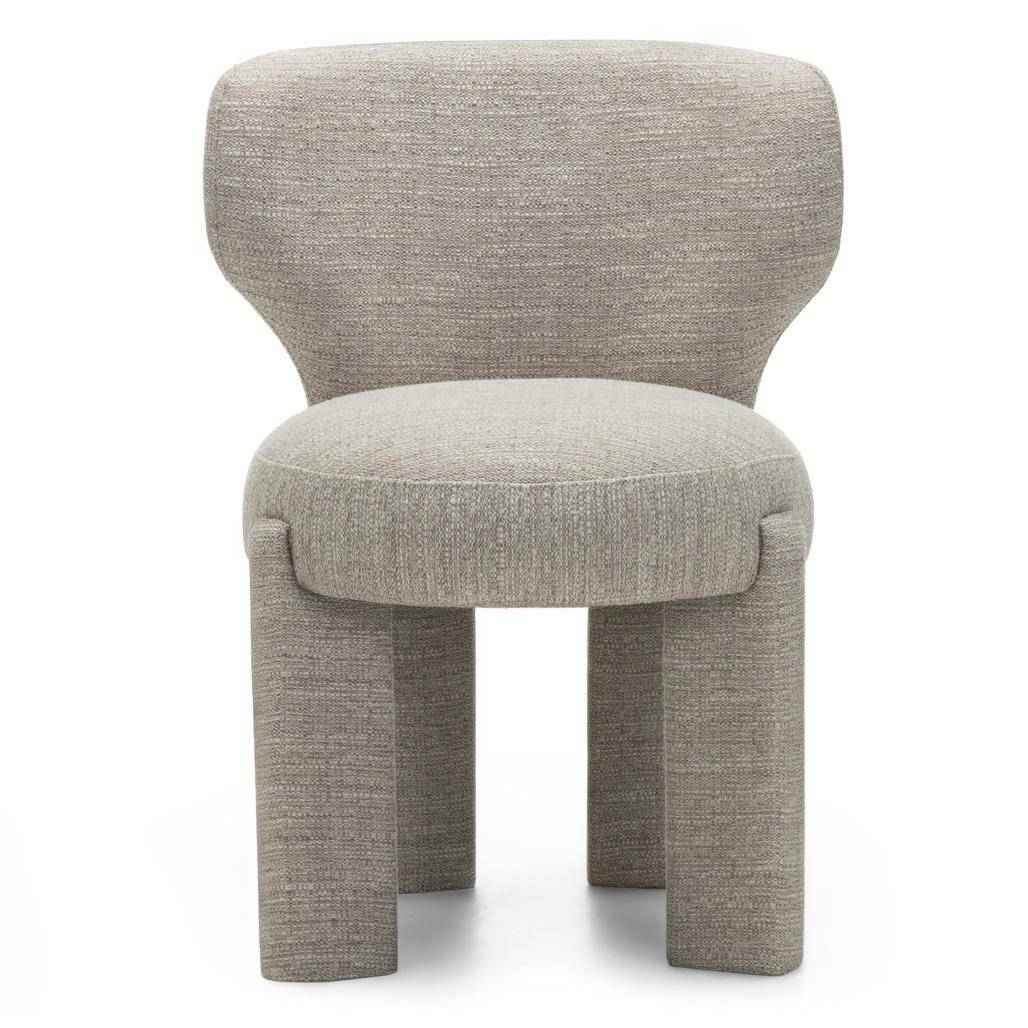 Sedia imbottita MALI beige, forme arrotondate