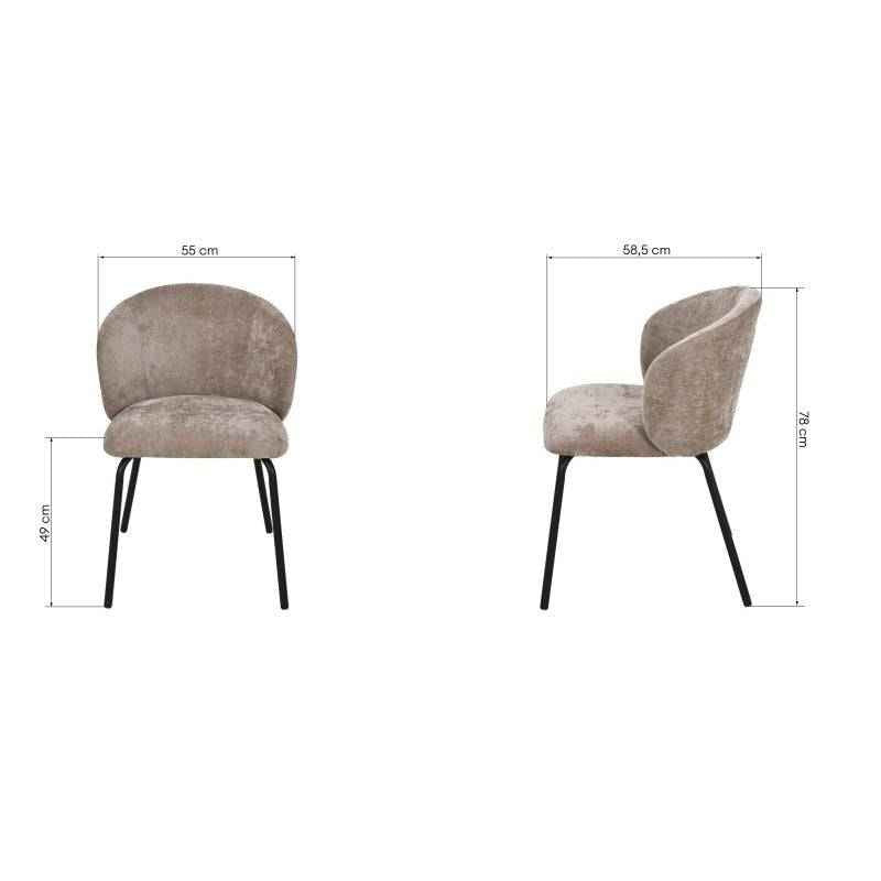 Sedia da pranzo ARISA, marrone/gambe nere