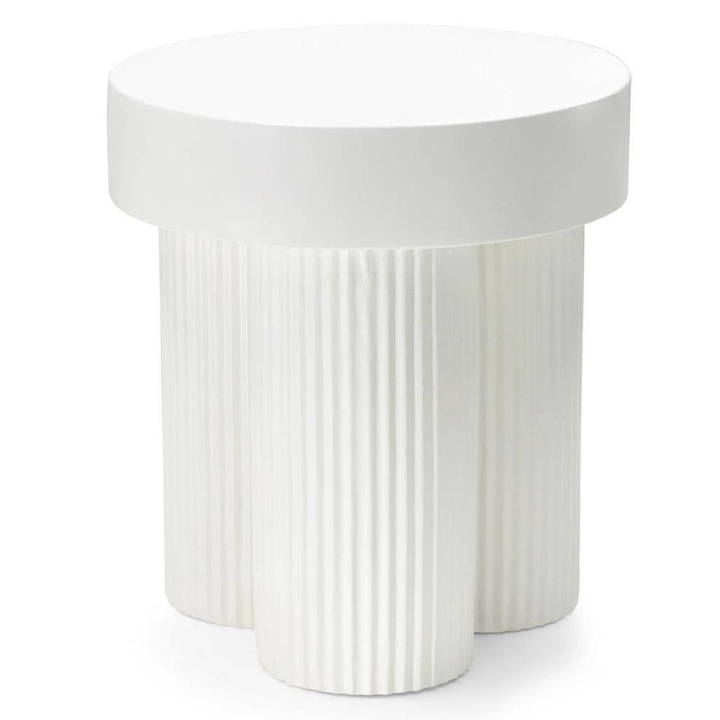 Tavolino RIGATO 45 cm, tondo, bianco, rigato
