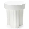Tavolino RIGATO 45 cm, tondo, bianco, rigato