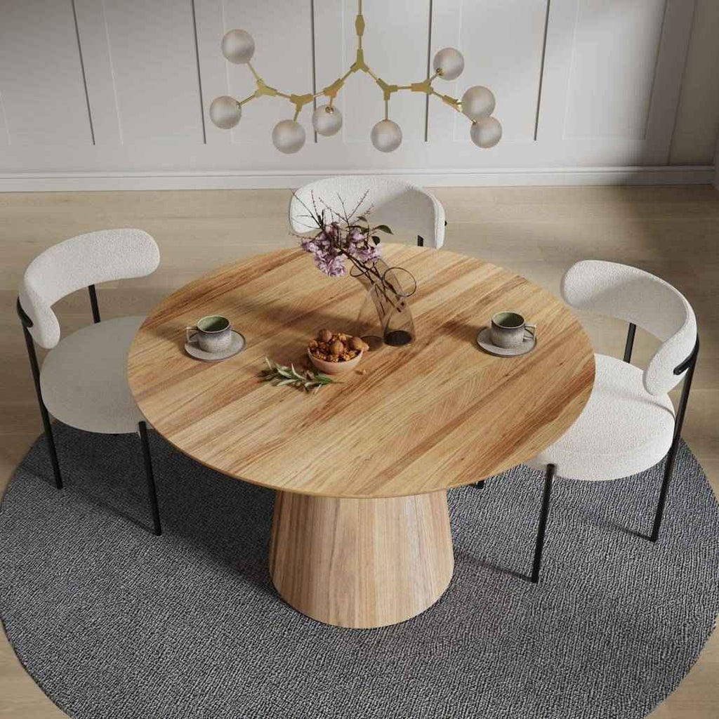 Tavolo da pranzo rotondo MARIEL, legno naturale