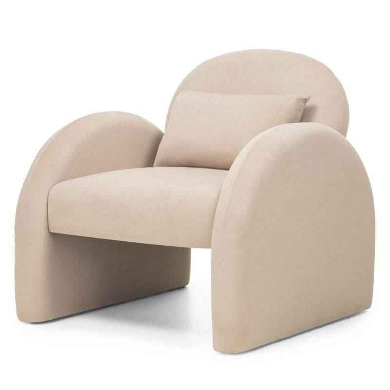 Poltrona lounge JADA beige chiaro velluto
