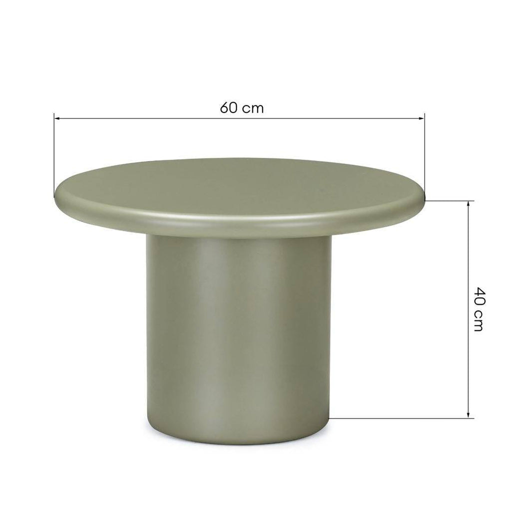 Tavolino da caffè 60 cm HARP, verde oliva, opaco