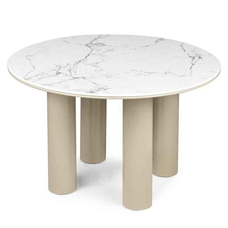 BEJRO Tavolo da Pranzo 120 cm Rotondo Beige Scuro