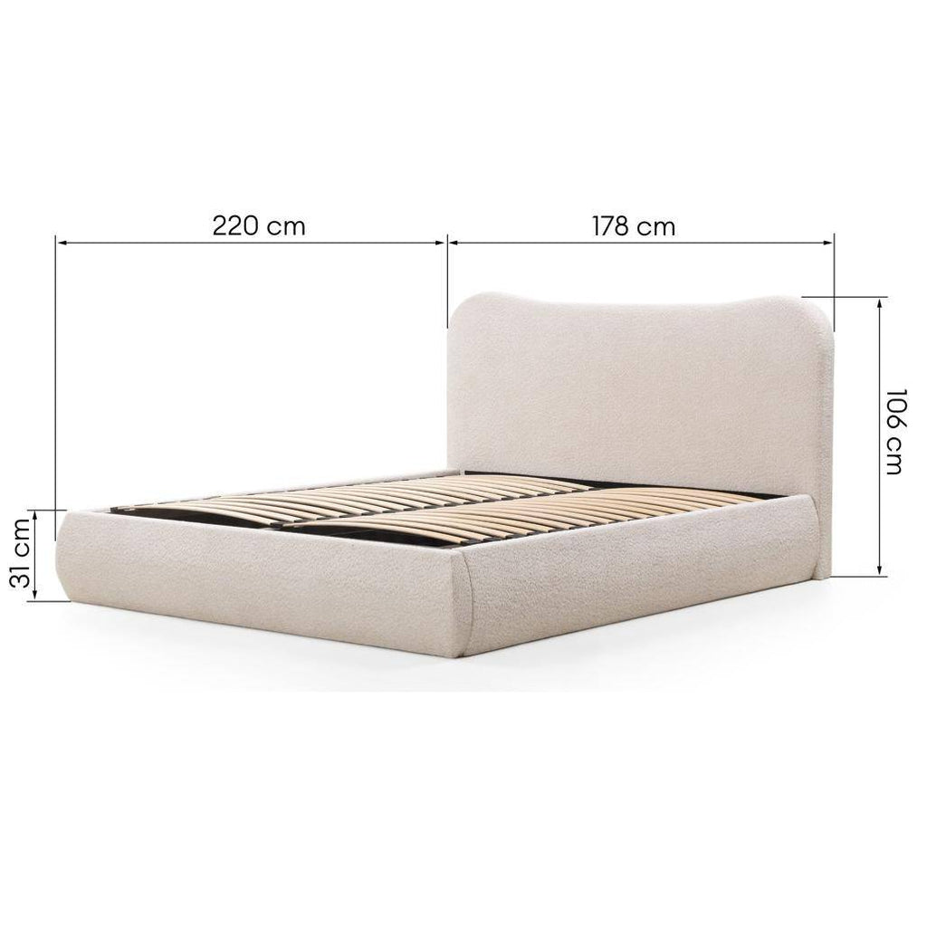 Letto imbottito DOMINIQUE 160x200 cm, beige