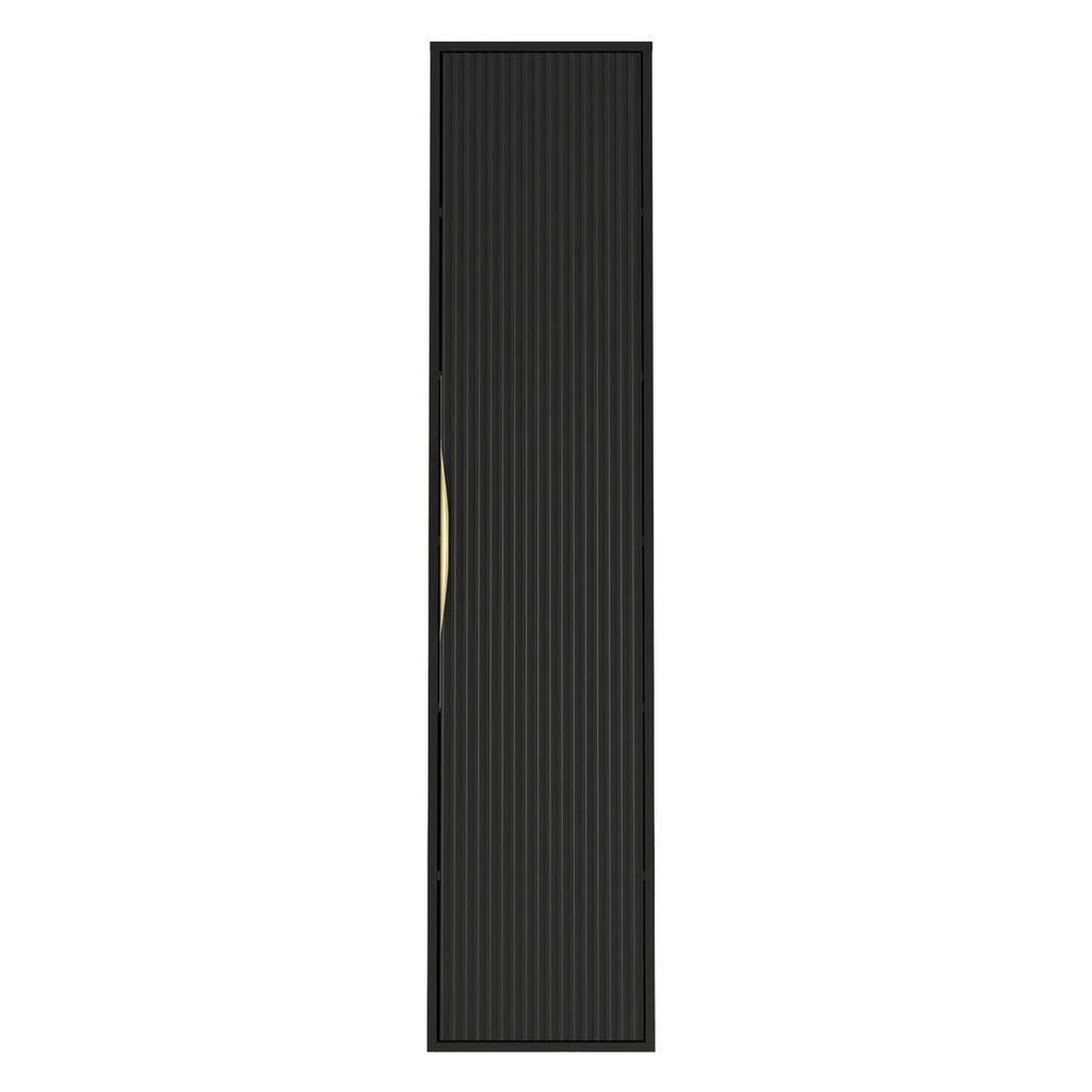 Mobile bagno ANVERS, rigato, maniglia oro, nero
