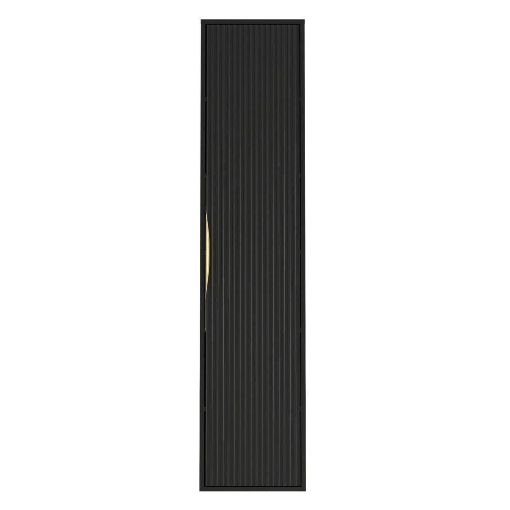 Mobile bagno ANVERS, rigato, maniglia oro, nero