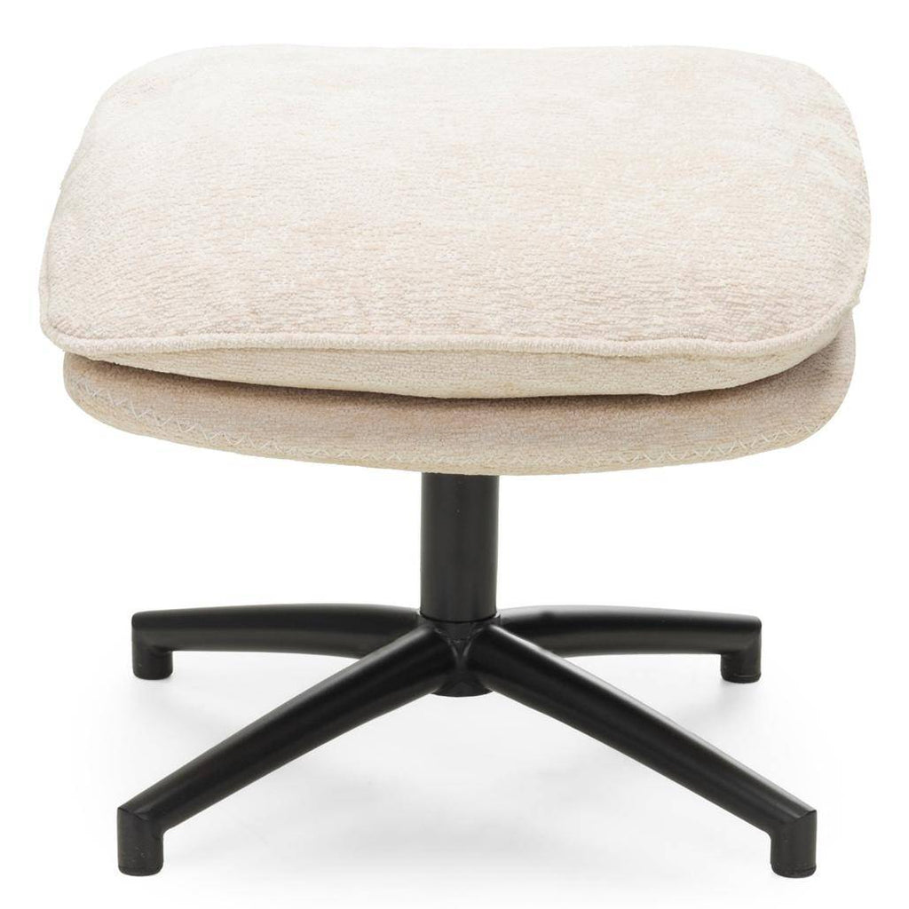 Poltrona girevole MERANO beige con poggiapiedi