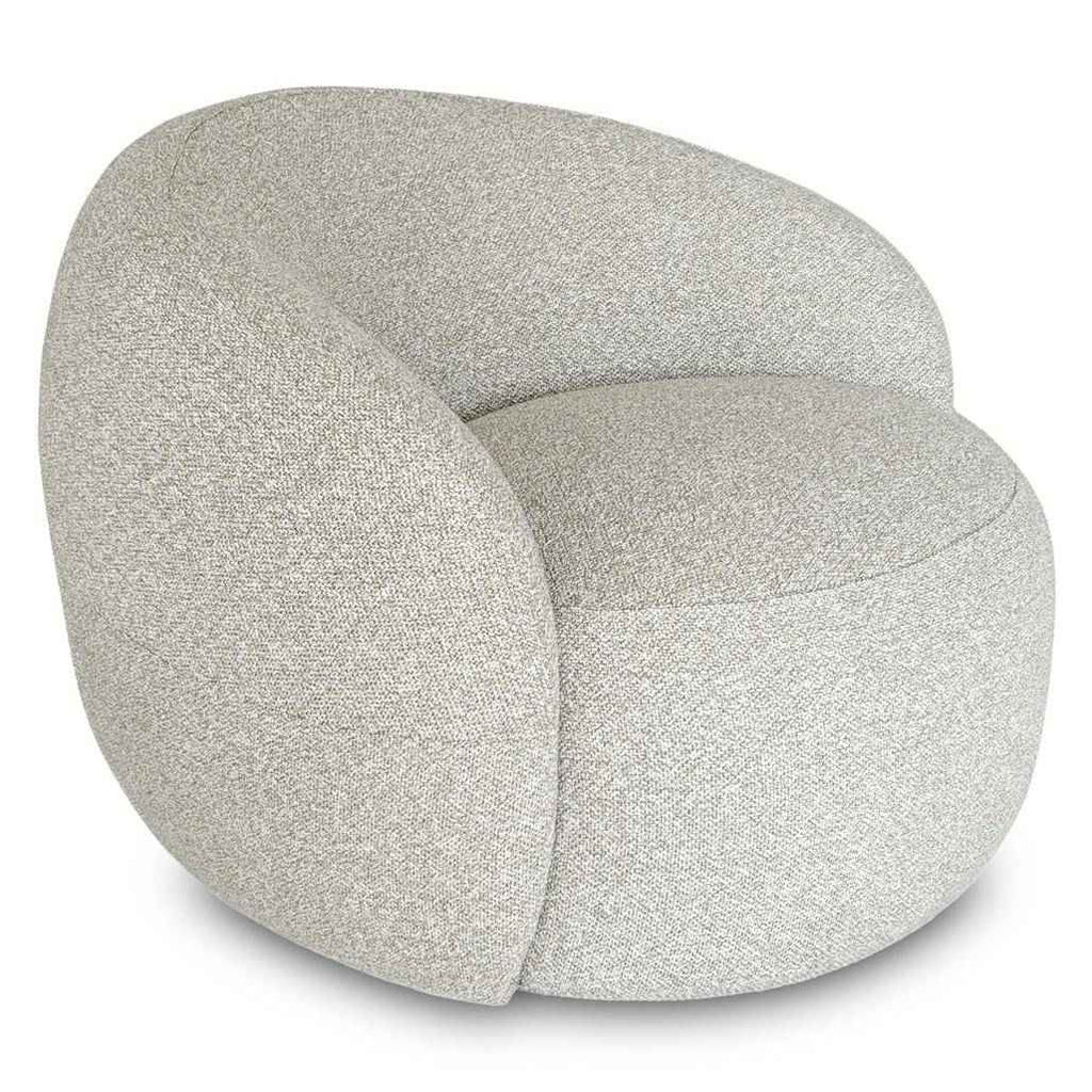 Poltrona Girevole NORA, Beige, Forme Arrotondate