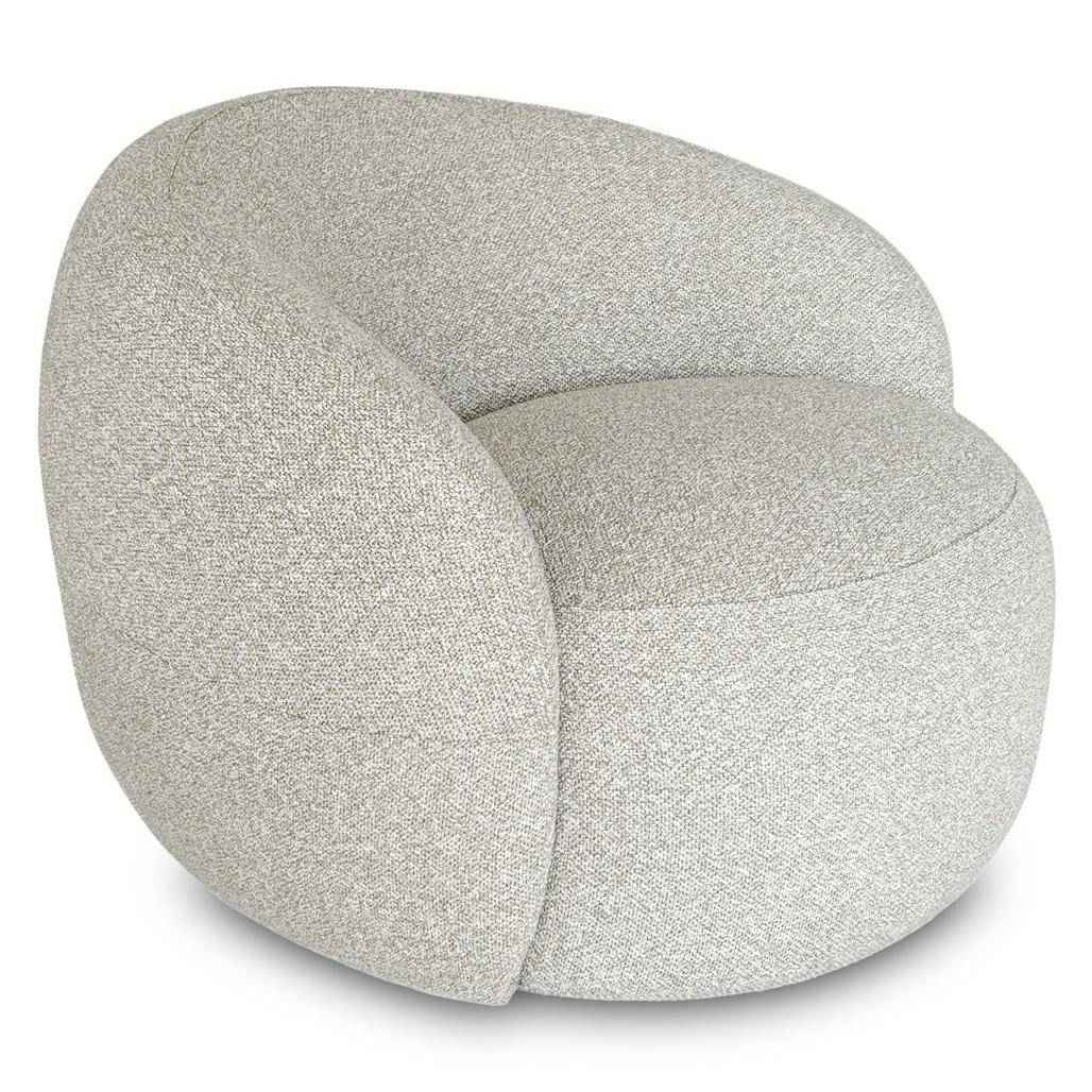 Poltrona Girevole NORA, Beige, Forme Arrotondate