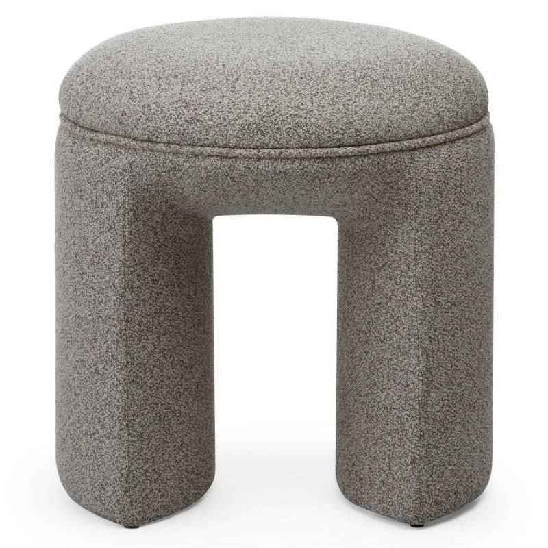 Pouf imbottito CAVE, forma arrotondata, marrone chiaro