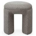 Pouf imbottito CAVE, forma arrotondata, marrone chiaro