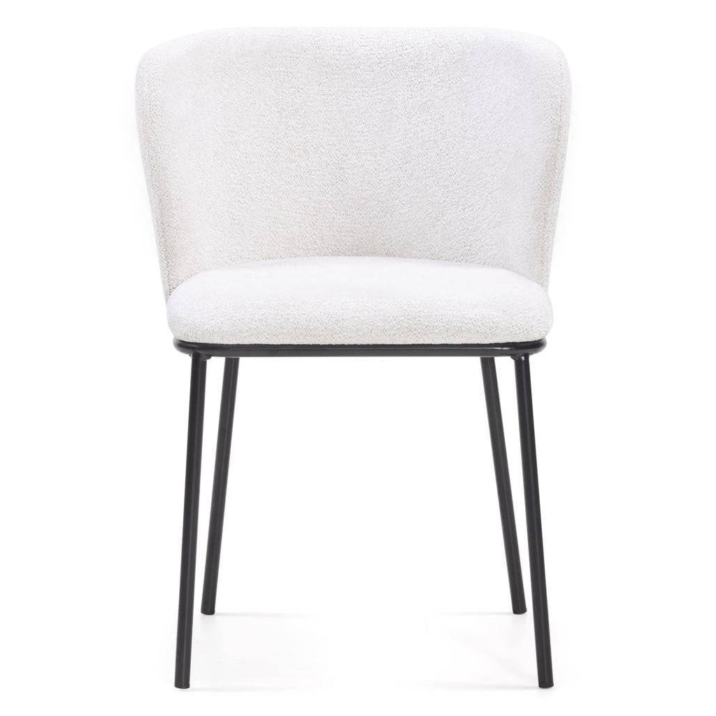 Sedia da Pranzo NIKA, Ecru con Gambe Nere