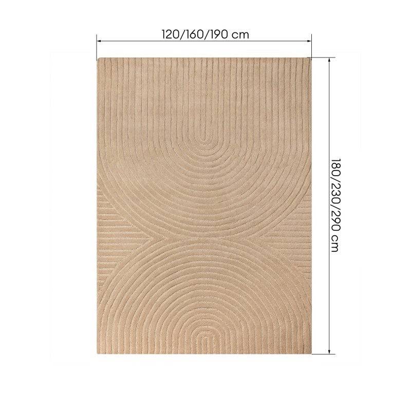 Tappeto MORO rettangolare, lana, beige scuro