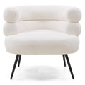 Poltrona MAGNIFIQUE avorio, forme arrotondate, gambe nere