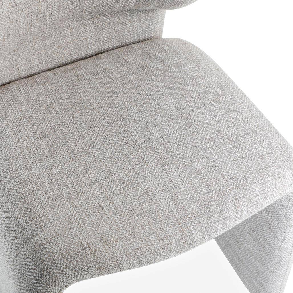 Poltrona rivestita BIZZA, beige e grigio
