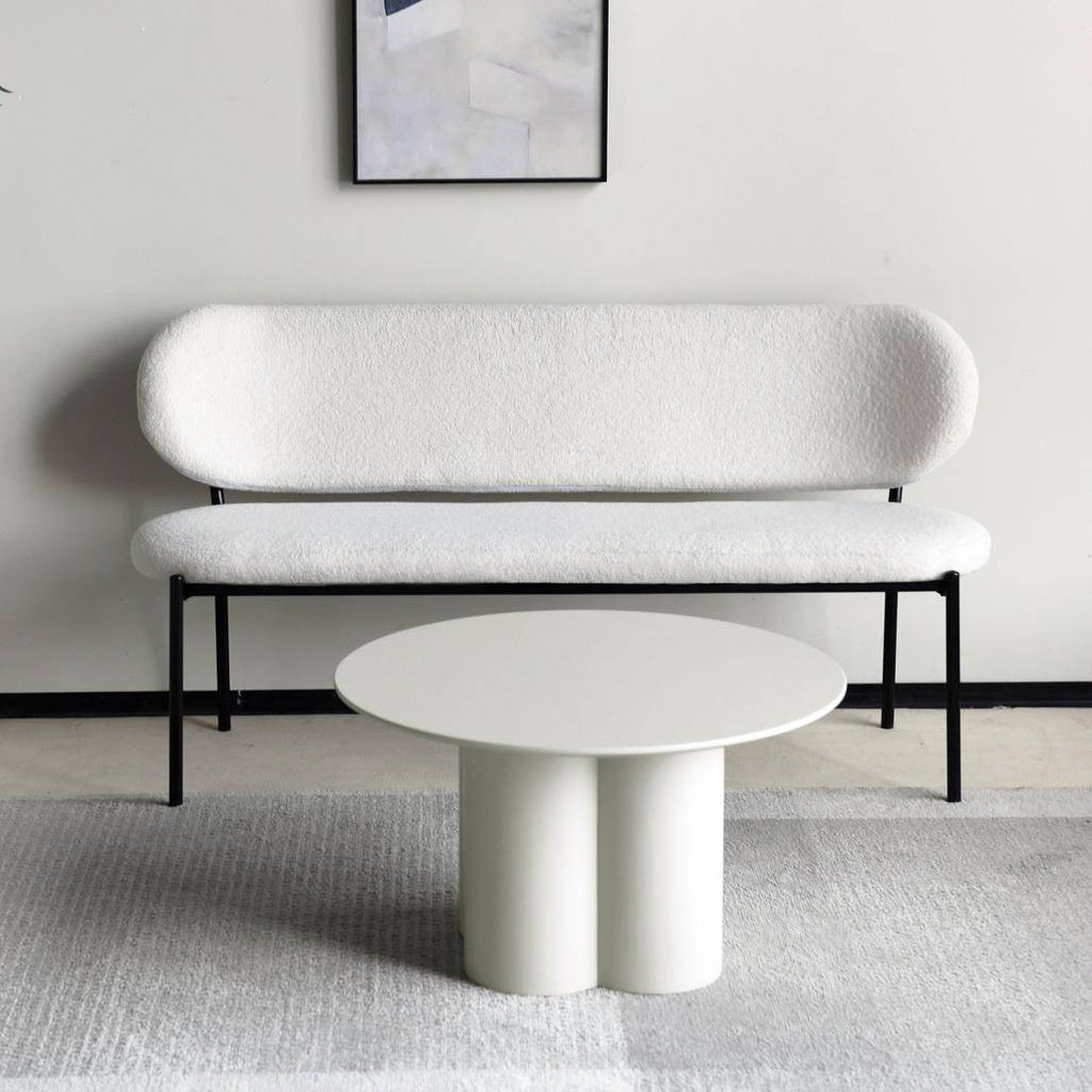Tavolino Caffè LAVANO 80 cm, tondo, grigio beige