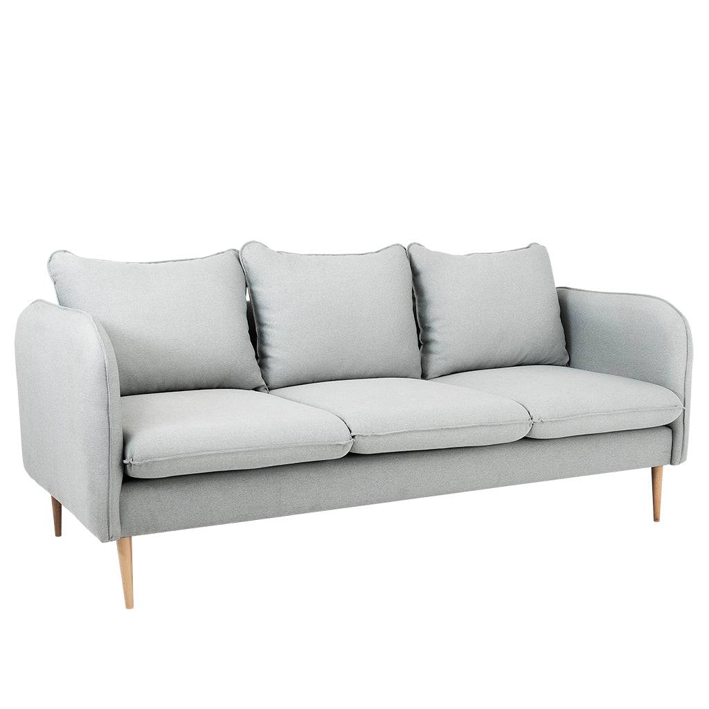 Divano POSH WOOD 3 posti - Platino, legno naturale