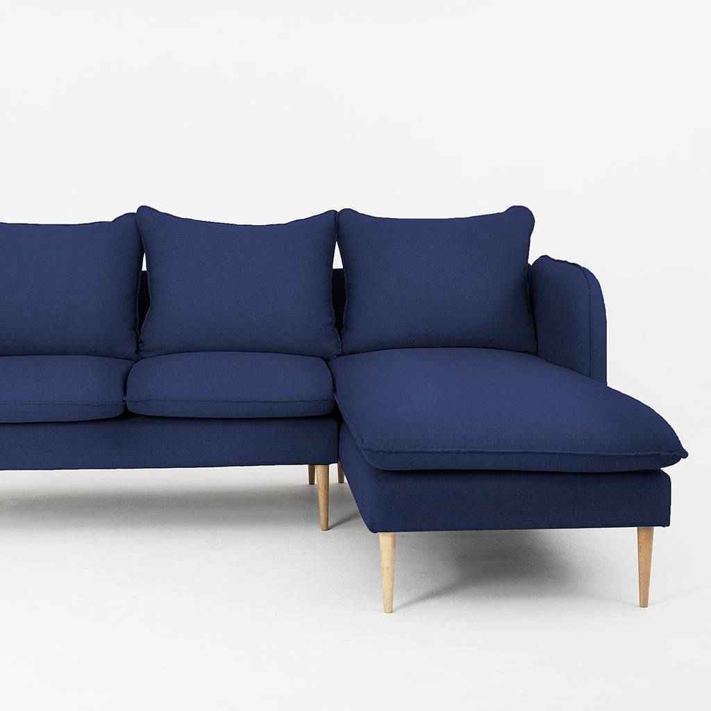Divano ad angolo POSH P WOOD - Ink, legno naturale