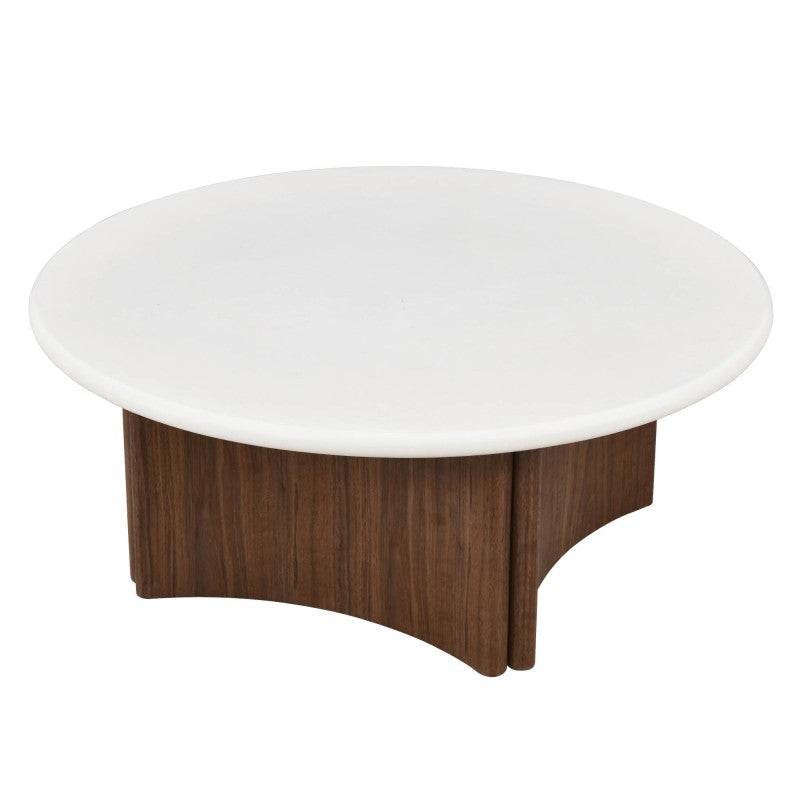 Tavolino da caffè ARLO 80 cm, bianco-noce
