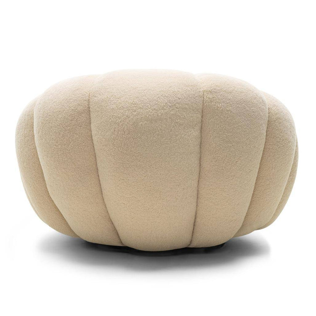 Poltrona girevole LOEL beige, bouclé, forme arrotondate