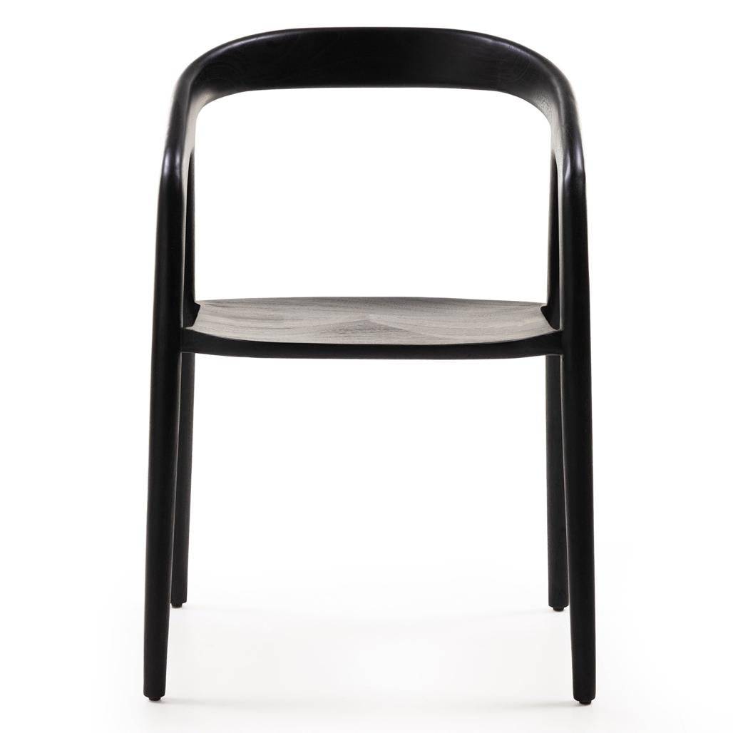 Sedia da Pranzo NIBI OKA, Nero, Legno di Teak