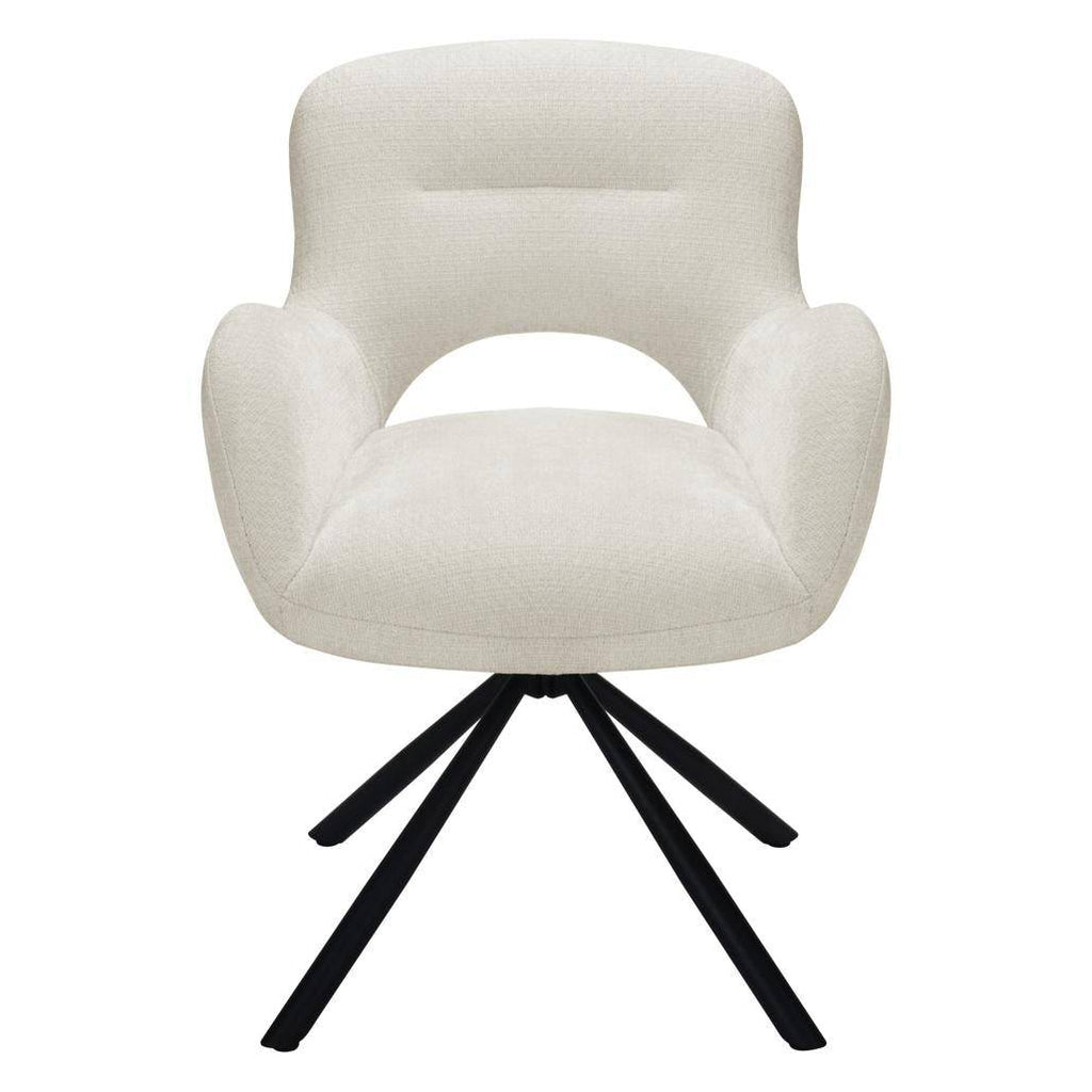 Sedia girevole COZAL, beige chiaro, gambe nere