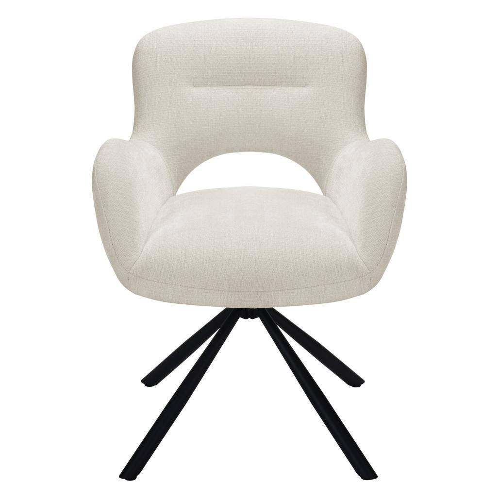 Sedia girevole COZAL, beige chiaro, gambe nere
