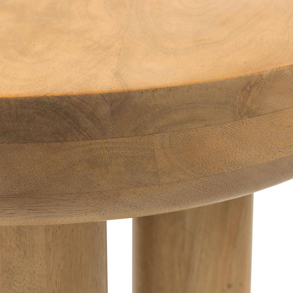 Tavolino laterale LUNGO 50 cm, rotondo, legno mango