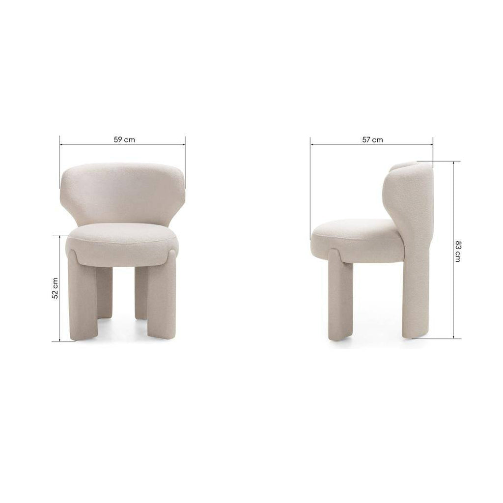 Sedia imbottita SELEN, crema, bouclé