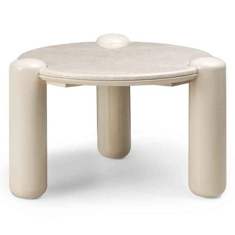 NORREL Tavolino da Caffè 66 cm, Beige Chiaro/Marmo